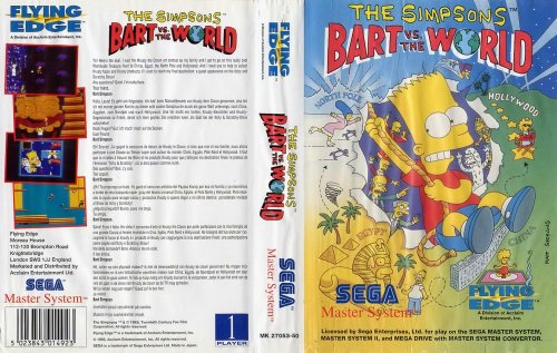 The Simpsons - Bart vs. the World - Master System