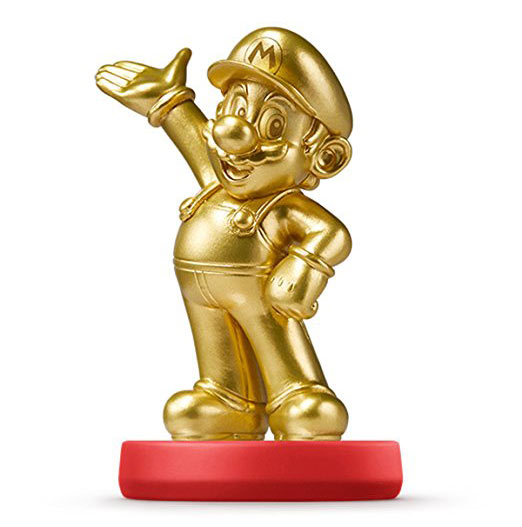 goldene wertvolle Nintendo amiibo Edition vom Helden Mario als Figur